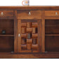 Solid Wood 3-Drawer 3-Door Carved Sideboard Storage Cabinet